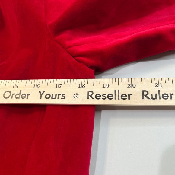 Talbots Aberdeen Red Velvet Blazer 10P Jacket Gold Button Holiday Classic Petite - Picture 9 of 9